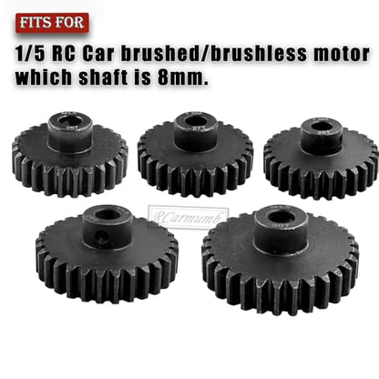 M1.5 8mm Pinion Gear Set Upgrades Parts for 1/5 RC Car Brushed Brushless Motor,Steel 5PCS Mod 1.5 26T 27T 28T 29T 30T 8mm Shaft Motor Gear Set Hops Up - style: M1.5(26T&27T&28T&29T&30T)