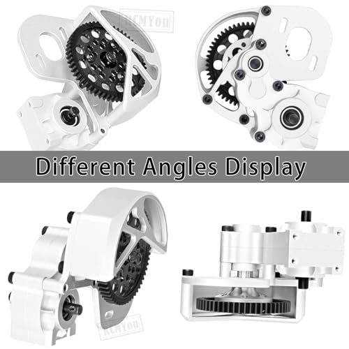 Transmission Gearbox Upgrades Part for 1/10 SCX10, SCX10 II 90046,90047,AX10 RC Crawler Truck,Aluminum Center Transmission Gearbox Hops up,Silver - color: Silver for Upgrades
