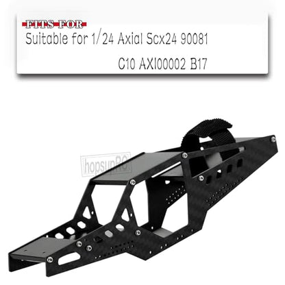 hosupRC RC Carbon Chassis Frame Body Roll Cage Kits Upgrades Part for 1/24 Axial Scx24 90081 C10 AXI00002 B17,Carbon Chassis Frame Body Roll Cage Body Shell Kits Hops UP,Black - color: Black/for 1/24 Scx24