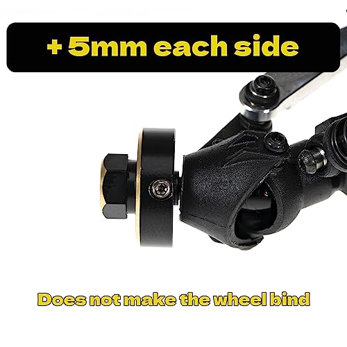 Hex Wheel hubs Extension kit +5mm for SCX24 AX24, Brass Extended Hex Hub Wheel Spacers, Upgrades Parts for SCX24 Bronco Deadbolt JLU C10 AX24, 1/24 RC Crawler Car Upgrades Accessories (Black) - color: Black