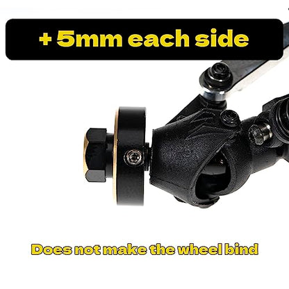 Hex Wheel hubs Extension kit +5mm for SCX24 AX24, Brass Extended Hex Hub Wheel Spacers, Upgrades Parts for SCX24 Bronco Deadbolt JLU C10 AX24, 1/24 RC Crawler Car Upgrades Accessories (Black) - color: Black