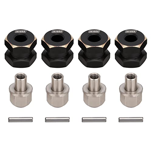 INJORA 12mm Black Brass Wheels Hex Hubfor 1/10 Axial SCX10 & SCX10 II - size: 12mm