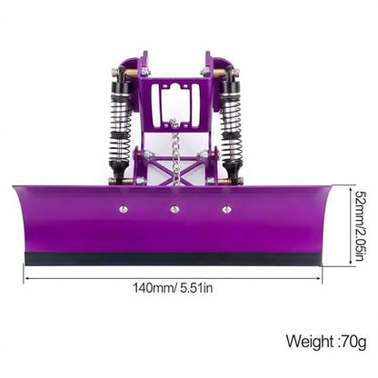 RC Snow Plow for TRX4M & SCX24, Adjustable Aluminum 1/18 1/24 RC Crawler Plow, Servo Operated Snow & Sand Shovel Upgrade, CNC Metal RC Plow Truck Accessory (Purple) - color: Purple