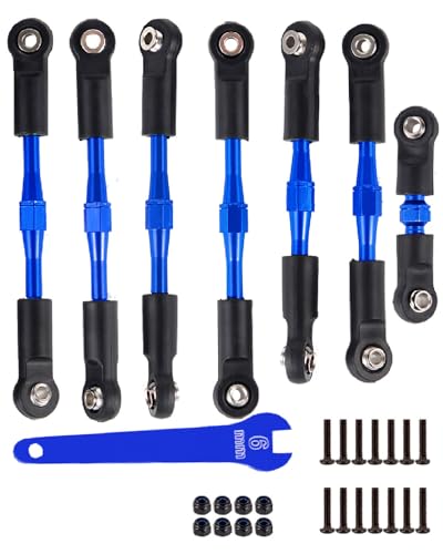 Adjustable Turnbuckles Upgrades Part for 1/10 Slash/Rustler/Stampede/Bandit VXL 4WD, Adjustable Turnbuckles Camber Links Toe Link,7PCS Navy Blue - color: Navy Blue/7pcs