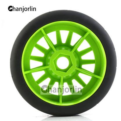 1/8 RC On Road Car Tires And Wheels Rims 17mm Hex 103mm Rubber Rally Tyres For 1:8 Scale RC On-Road Racing Car HPI WR8 HSP Hobao ARRMA Redcat Losi Kyosho VRX RC Rally Drift Car 4PCS (Green A) - color: Green a
