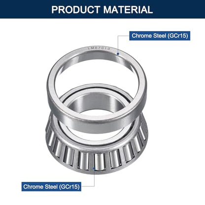 LM67048/10 Tapered Roller Bearing Cone and Cup Set | 1.25" Bore 2.328" OD 0.625" Cup Width, Chrome Steel Taper Bearings Set, ABEC-3 - size: LM67048/LM67010