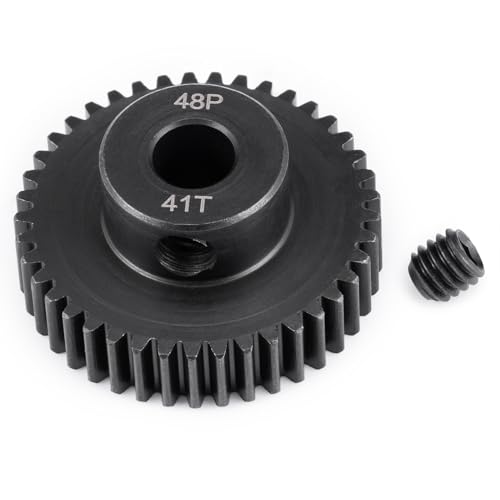 Steel 48P Motor Gear 5mm Bore 41T for 1/10 1/8 1/6 1/5 RC Buggy | Monster Truck Drift Car Off-Road Crawler Part Pinion Gears - size: 41T
