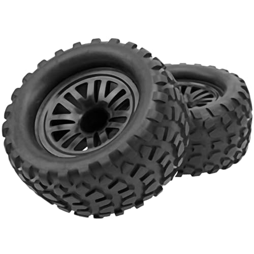 4Pcs OD 4.9" RC Wheel Rim Rubber Tires Set 12mm Hex Compatible with HSP Redcat Exceed Tamiya HPI Kyosho 1/10 Off-Road Buggy Monster Short-Course Truck Car