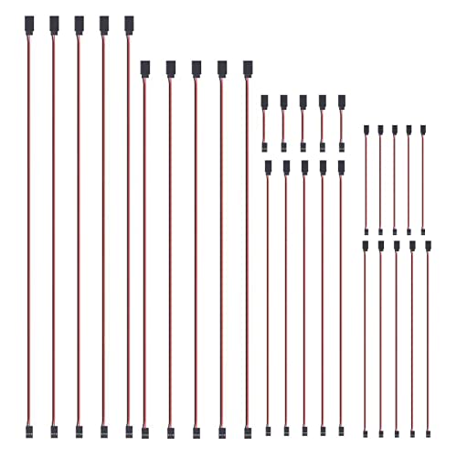 DIANN 30pcs Servo Extension Cable 3-Pin Extension Cord Wire Cable Connectors 3.95" 5.9" 7.9" 11.8" 19.7" 23.6" Servo Remote Control Cables