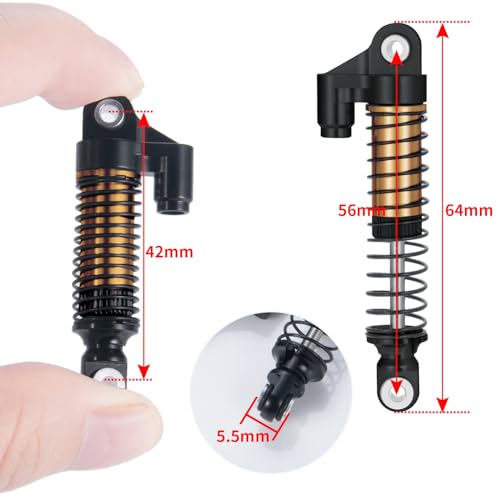 4PCS 56mm Aluminum RC Shock Absorber Damper | For Tra-xxas TRX4M 1/18, RC Crawler, Upgrade Parts