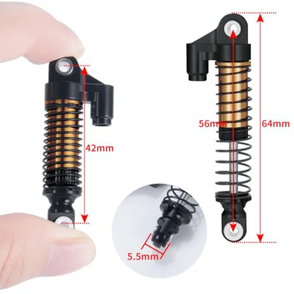 4PCS 56mm Aluminum RC Shock Absorber Damper | For Tra-xxas TRX4M 1/18, RC Crawler, Upgrade Parts