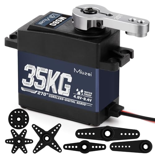 35kg High Torque RC Servo Motor Coreless Metal Gear 270 Degree (1) | Steering Servo Digital Waterproof for Arduino 1/8 1/10 RC Crawler Car Robotic DIY