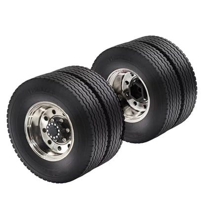 RC Cars Spare Parts Compatible with Tamiya 1/14 RC Truck Cars Upgrade Parts Spare Accessories for Universal Metal Wheel Rim Tire Set(1set) - size: 1set