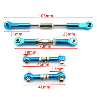 Aluminum Alloy RC Turnbuckle Rod Steering Linkage Servo Link Pull Rod Ends Connector - color: No. 2 Pull Rod