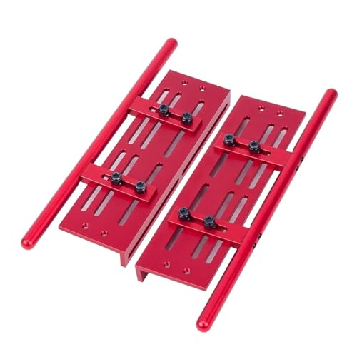 Aluminum Adjustable Rock Sliders Side Plate for 1/10 RC Crawler Car SCX10 I II TRX4 CC01 RGT 86100 GEN8 for Wrangler Chassis Parts(Red) - color: Red