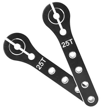 2Pcs ShareGoo 25T Servo Horn 56mm Metal 25 Teeth Extension Steering Servo Arm Compatible with 30-100CC Balsa Airplanes RC Plane Helicopter Car (Black) - color: Black