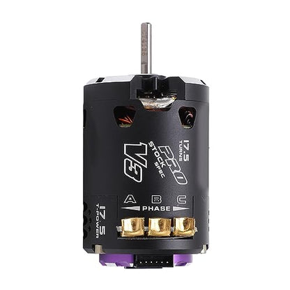 540 V3 Sensored Brushless Motor 2300kv High Performance Brushless Motor for 1/10 1/12 RC Off Road Drift Car Aluminum Black