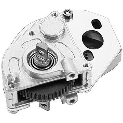 Share Goo Aluminum Complete Transmission Gearbox w/Transmission Gear Upgrade Part Compatible with Axial SCX24 Deadbolt C10 JLU Gladiator Bronco 1/24 RC Crawler Car (Silver) - color: Silver