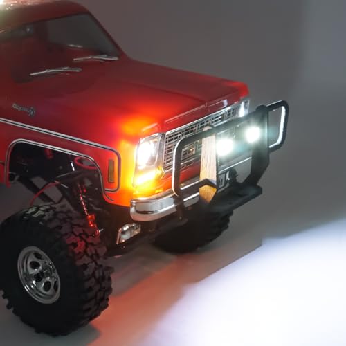 Front Bumper with LED Lights Body Protection forTRX4M K10 | 1/18 Scale RC Crawler Car Upgrades