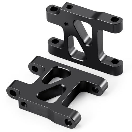 2PCS RC Aluminum Alloy Front Lower Swing Arm Suspension A-Arms Set Compatible with 1/10 Tamiya TA01 RC Car Upgrades (Black) - color: Black