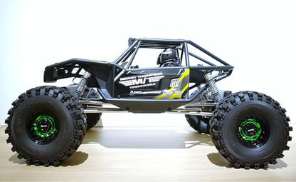 RC 1.9 Beadlock Wheels Adjustable 2 Offsets Rims Hub Aluminum Upgrades for 1/10 RC Crawler Axial SCX10 RR10 Wraith TRX4 TRX-6 XN (Green Black) XN1909 - color: Green Black
