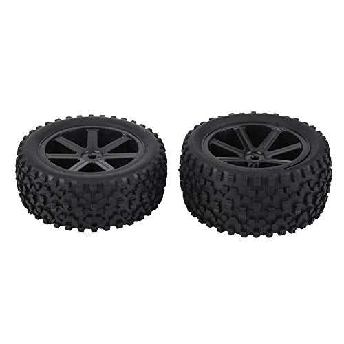 RC Crawler Tires, Durable Rubber Off-Road Grip, 1/10 Scale RC Tires 4pcs Black Wheel Set for RC Enthusiasts, Off-Road Racing, Crawling Adventures
