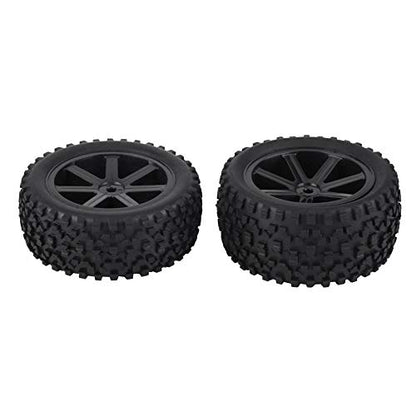 RC Crawler Tires, Durable Rubber Off-Road Grip, 1/10 Scale RC Tires 4pcs Black Wheel Set for RC Enthusiasts, Off-Road Racing, Crawling Adventures