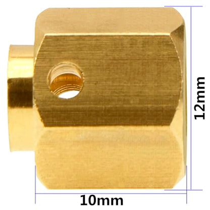 4Pcs Vgoohobby Brass 12mm Hex Hubs Adapter Extension Combiner Counterweight Compatible with Traxxas TRX-4 RC4WD D90 Redcat Gen7 RC 1/10 Crawler Car (10mm Thickness) - size: 10mm Thickness