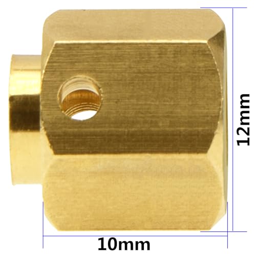 4Pcs Vgoohobby Brass 12mm Hex Hubs Adapter Extension Combiner Counterweight Compatible with Traxxas TRX-4 RC4WD D90 Redcat Gen7 RC 1/10 Crawler Car (10mm Thickness) - size: 10mm Thickness