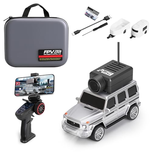 Wltoys 1:64 FPV RC Drift Car, 720P WiFi APP, 2.4GHz Gyro (Silver) | HD Camera with Real‑time Video. Dual Control: Remote or Phone App. 3 Speeds & Suspension. LED Lights for Hobbyists - color: Sliver