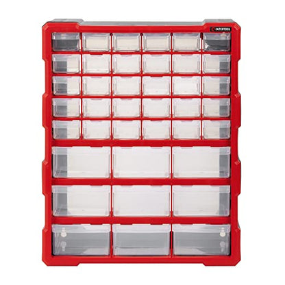 Small Parts Organizer for Hardware & Screws | 39 Removable Bins with Dividers | Wall Mount or Desktop Craft & Lego Storage Cabinet | 19” x 15” x 6” BX08-4013 - style: 39 Drawers