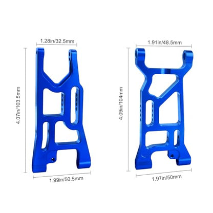 Aluminum Suspension A-Arms Set Front Arms & Rear Arms for 1/10 Losi Tenacity TT Pro 4WD SCT/DB Pro Upgrades, Replace LOS234016 LOS234017 (Blue)