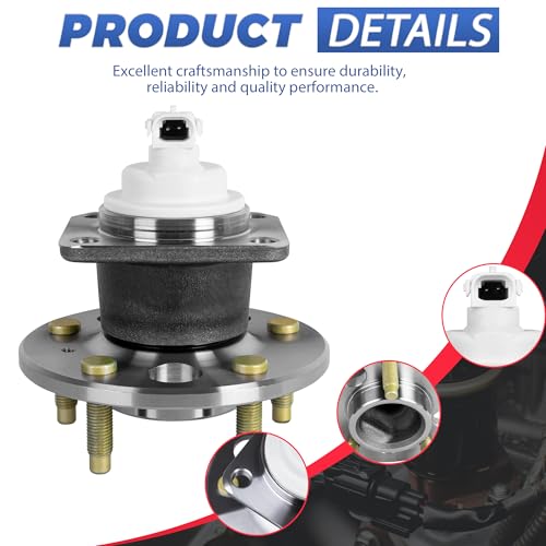 512150 Rear Wheel Bearing Hub Assembly ABS 5 Lugs FWD Models Only 1 Pack | Fits 1997-2008 Pontiac Grand Prix, 2000-2013 Chevy Impala, Automotive Replacement FWD Rear Wheel Hub Bearing Assembly - size: 512150/1PC