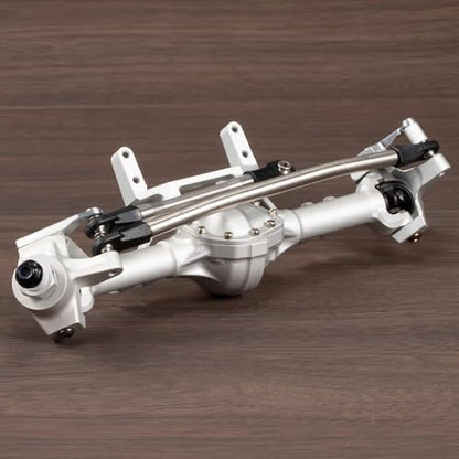 Machined Aluminum Straight Axle Set with SOA Servo Mount Black Silver Anodized for Axial SCX10 II VS4-10 1/10 RC Rock Crawler (Silver Front Axle) - color: Silver Front Axle