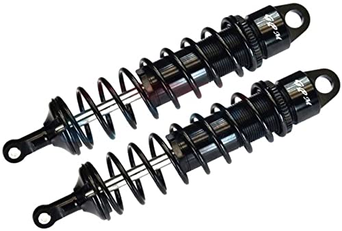 GPM Aluminum 6061-T6 Rear Adjustable Spring Dampers 143Mm with 6Mm Shaft - 2Pc Set for TRAXXAS 1/8 4Wd Sledge Monster Truck-95076-4 (Black) - color: Black