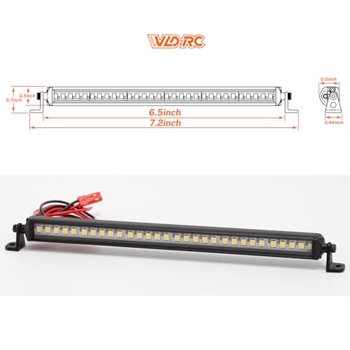 RC Light Bar 30 LED 6.5 Inch Aluminum RC Lights RC Crawler Accessories for Axial SCX10 Traxxas TRX4 TRX4M Arrma Senton Redcat GEN7 1/6 1/10 Scale Rock Crawler Truck (6.5inch) - size: 6.5inch