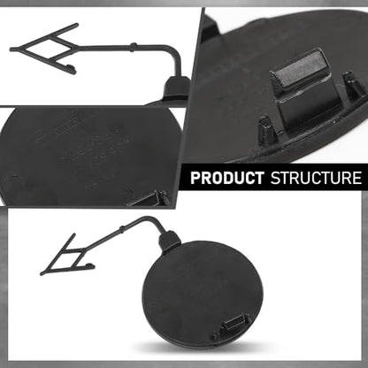 LQI Rear Bumper Tow Hook Eye Cover Cap Black | Compatible with Audi A6 & A6 Quattro 2012-2015, Fit Models Without S-Line Package 4G5807441GRU, AU1129101 - size: Rear | Fit Audi A6 & A6 Quattro 2012-2015