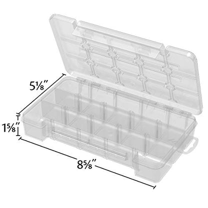 Akro-Mils 05705 Plastic Portable Parts Storage Case for Hardware and Crafts with Hinged Lid and 4 Adjustable Dividers, (8-3/8-Inch x 5-Inch x 1-5/8-Inch), Small, Clear - size: Small, style: 1-Pack