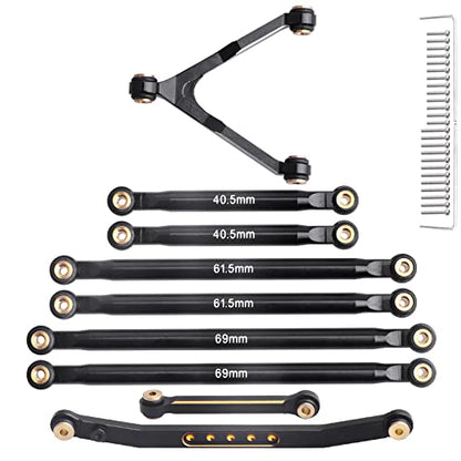 1/24 RC Link Kit with Aluminum Front Steering Linkage Set Fits for Axial SCX24 Deadbolt AXI90081 1/24 RC Crawler Car Upgrade Parts