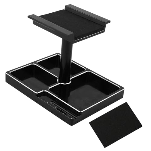 Metal Work Stand Repair Station Display Platform 360 Degree Rotation with Screws Holder for 1/18 1/24 RC Car TRX4M SCX24 AX24 FCX24