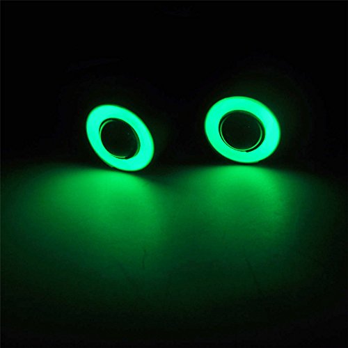 QUE-T 10mm 2 LEDs Angel Eyes & Demon Eyes LED Headlight/Back Light for 1:10 RC Model Crawler Cars, (Green + White, 10MM) - color: Green + White, size: 10MM