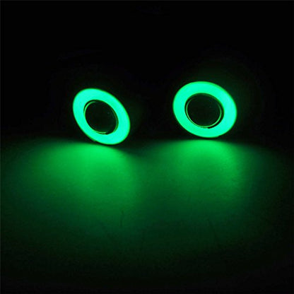 QUE-T 13mm 2 LEDs Angel Eyes & Demon Eyes LED Headlight/Back Light for 1:10 RC Model Crawler Cars, (Green + White, 13MM) - color: Green + White, size: 13MM