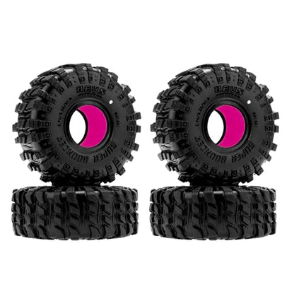 MEUS RACING 1.0" MS6 Super Bouncer Crawler Tires and Super Soft Silicone Rubber Inserts for TRX4M SCX24 FCX24 AX24 1/24 1/18 RC Crawler
