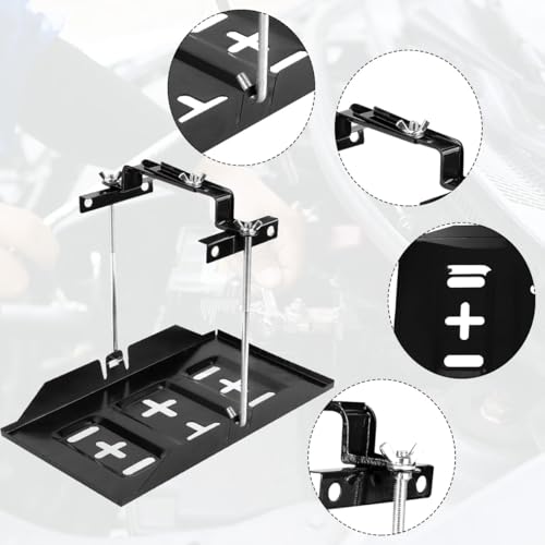 Battery Hold Down Tray Kit Metal Adjustable Battery Tray Holder with Bracket Clamp for Cars Boats Marine - size: 9.05-inch Bolt with 13.38-inch Battery Tray