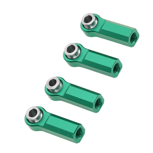 Asixxsix M4 Ball Joint Head, 4 Pcs Alloy Link Rod End with M4 Thread 7mm Diameter for RC Model Car Tie Rods Set (Green)