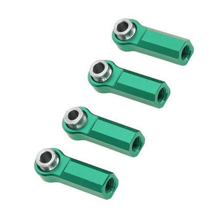 Asixxsix M4 Ball Joint Head, 4 Pcs Alloy Link Rod End with M4 Thread 7mm Diameter for RC Model Car Tie Rods Set (Green)