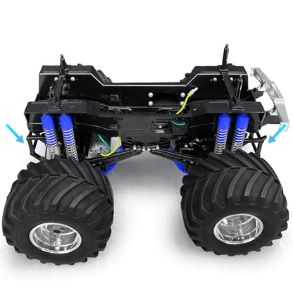 Aluminum Alloy Front and Rear Bumper Mount RC Crawler Car High Simulation CNC Metal Servo Mount Bumper Set Compatible with 1/10 Tamiya Clod Buster-4×4×4 RC Car Upgrade Parts