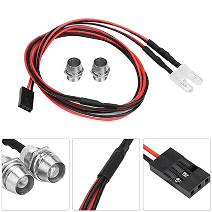 Pilipane RC LED Light Kit, 2PCS 5mm RC Headlight Accessories, RC Car Truck Lights, High Brightness White LED Lights for 1/10 RC Car Drift Truck Crawler, 27.6 Inch Wires, 5-11V