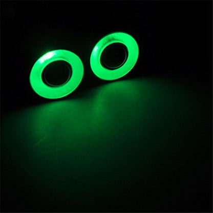 QUE-T 17mm 2 LEDs Angel Eyes & Demon Eyes LED Headlight/Back Light for 1:10 RC Model Crawler Cars, (Green + White, 17MM) - color: Green + White, size: 17MM