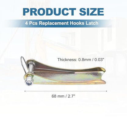 uxcell 5T Hook Safety Latch Kit, 4 Pack Thickened Metal Clevis Slip Hook Replacement Latch for Towing Receiver Hitch Truck Trailer, Color Steel (2.7 Inch / 68mm Length, 0.8mm Thinkness) - size: 5T, 2.7" / 68mm
